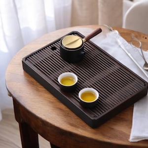 Chinese Bamboo Tea Tray with Water Storage – Rectangular Kung Fu Tea Set Board