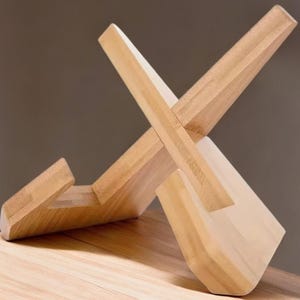 Wooden Cookbook Stand – Flat Base Stand for Kitchen, Reading & Vinyl Record Display