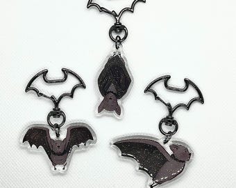 Glitter Bat Keychain