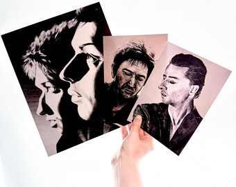 Depeche Mode Recoil Dave Gahan and Alan Wilder Pencil Art Prints