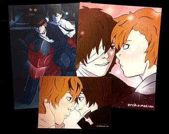 Bungo Stray Dogs Soukoku Dazai and Chuuya Art Prints