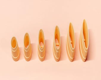 3D Printed Narrow Oval Polymer Clay Cutters | Jewelry Tool Set (6×15 – 6×40 mm)