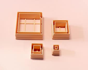 Square Border/Outline Clay Cutter Set UK | Earring Making Tools | 10–50mm