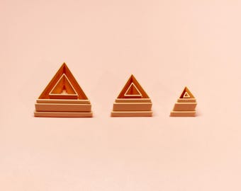 Juego de cortadores triangulares para incrustaciones / Pendientes de arcilla polimérica / Herramientas para la fabricación de joyas / 10–30 mm