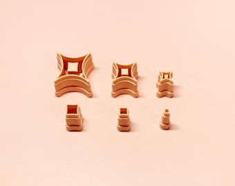 Juego de cortadores de relieve brillantes / Pendientes de arcilla polimérica / Herramientas para joyería texturizada / 10–30 mm