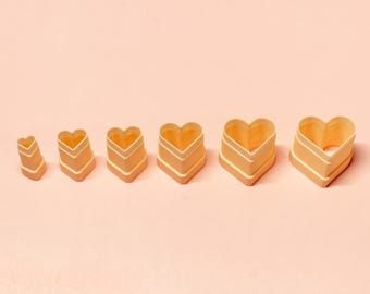 3D Printed Heart Polymer Clay Cutters | Jewelry Tool Set (6–20 mm)