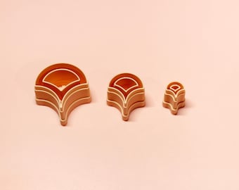 Juego de cortadores de incrustaciones de ginkgo / Pendientes de arcilla polimérica / Herramientas para joyería botánica / 10–30 mm