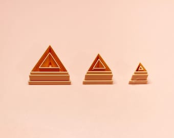 Juego de cortadores de contorno triangular / Cortadores de bordes para arcilla polimérica / Herramientas para hacer pendientes / 10–30 mm
