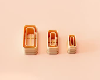 Rounded Rectangle Inlay Clay Cutter Set | Polymer Clay Earrings | Jewellery Making Tools | 10x20–20x40mm