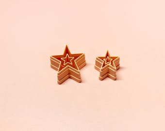 Juego de cortadores de incrustaciones de estrellas / Pendientes de arcilla polimérica / Herramientas para la fabricación de joyas / 10–30 mm