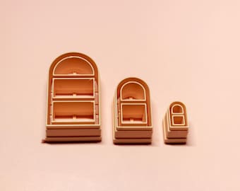 Juego de cortadores para incrustaciones de estanterías arqueadas / Pendientes de arcilla polimérica / Herramientas de joyería para amantes de los libros / 10–30 mm