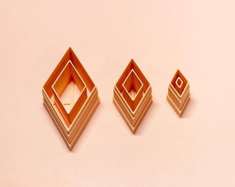 Juego de cortadores de arcilla con incrustaciones de diamante / Pendientes de arcilla polimérica / Herramientas para la fabricación de joyas / 10–30 mm