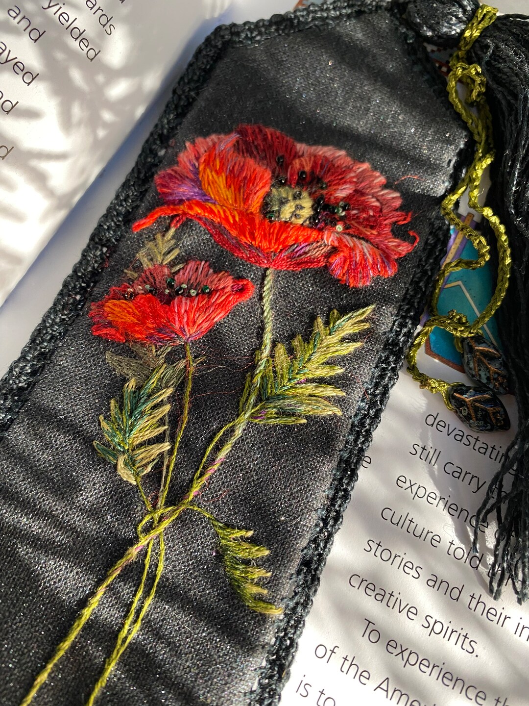 Embroidered Bookmark. Hand Embroidery. - Etsy