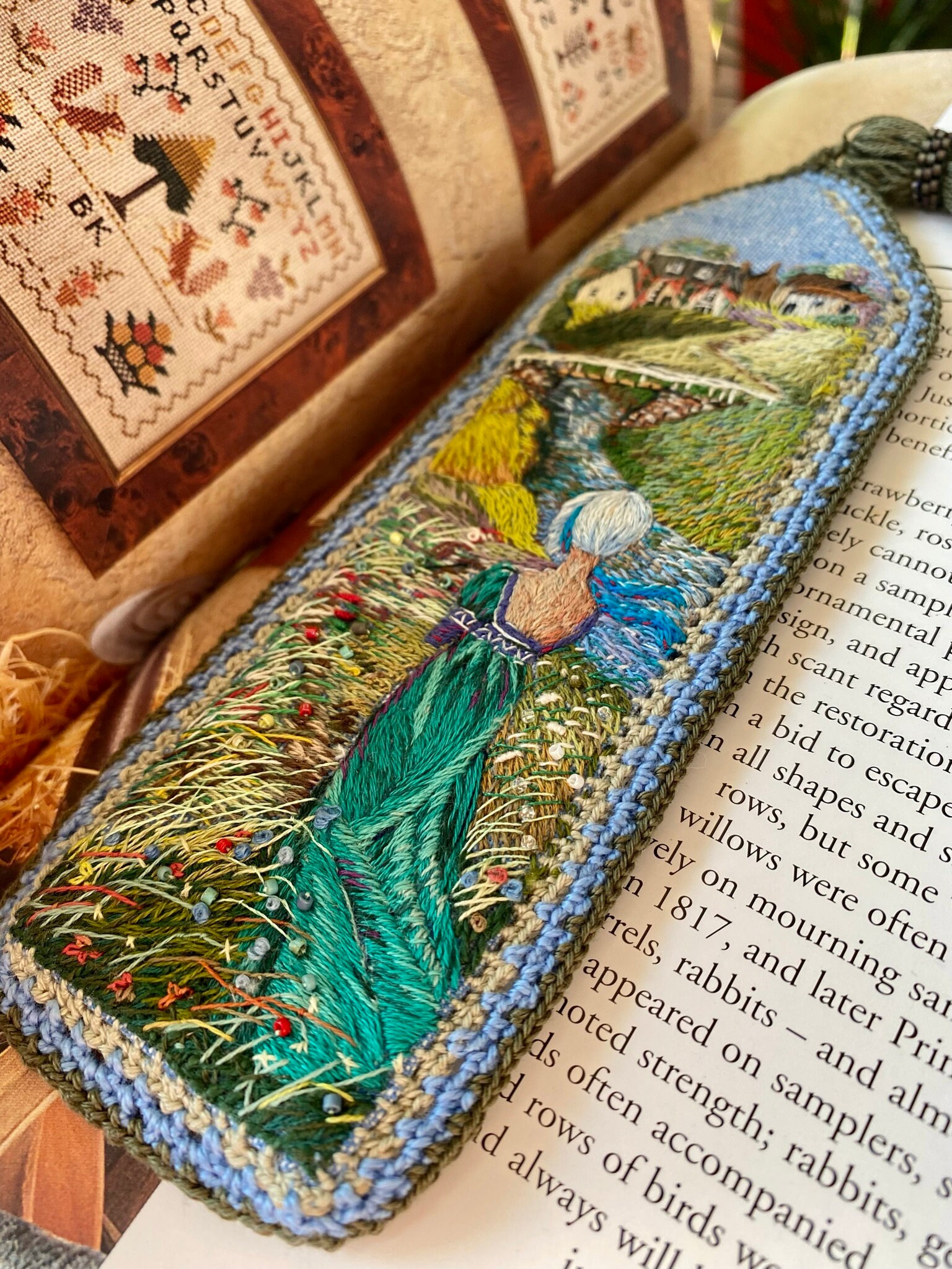 Embroidered Bookmark. - Etsy