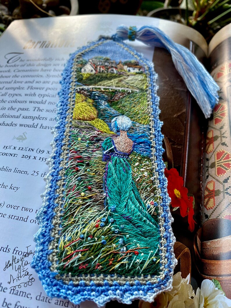 Embroidered Bookmark. - Etsy