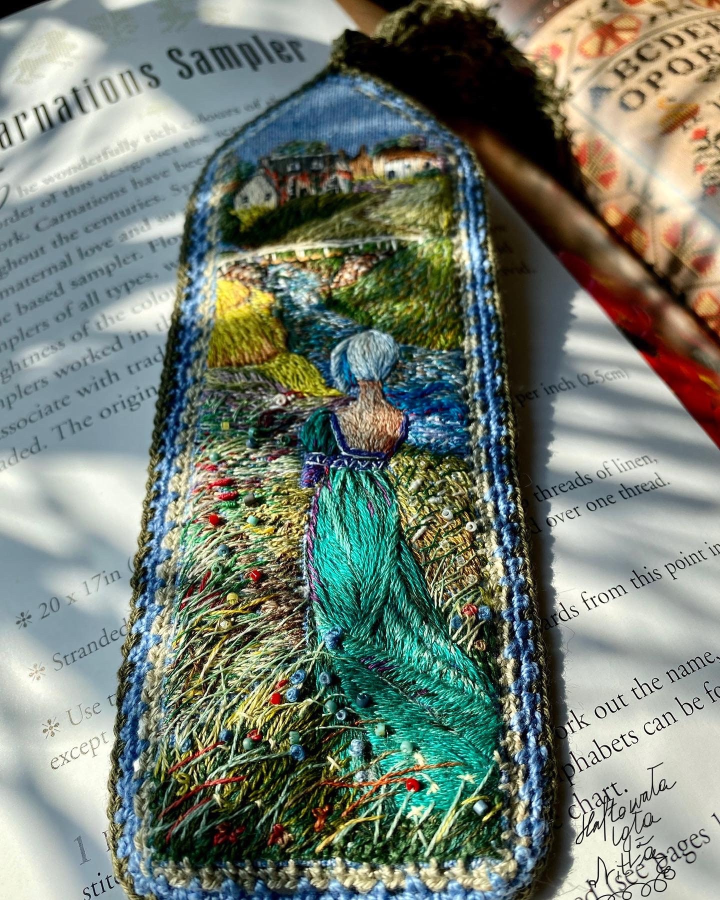 Embroidered Bookmark. - Etsy