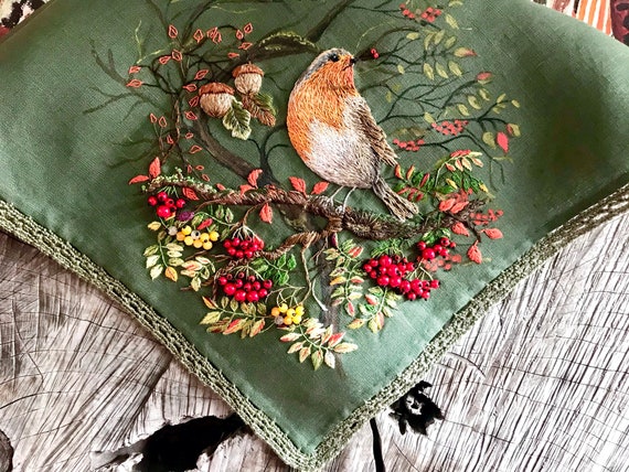 Embroidered table napkin