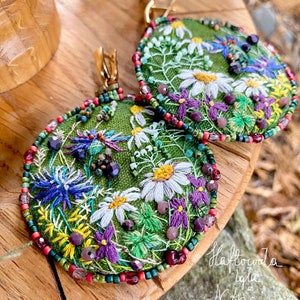 Embroidered earrings