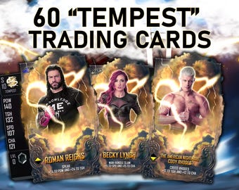 60 Official WWE Collectable Trading Cards - Tempest