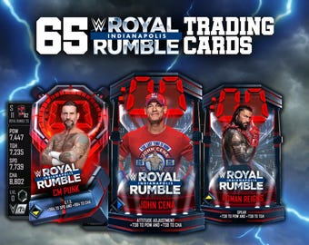 65 Official WWE Royal Rumble 2025 Collectable Trading Cards