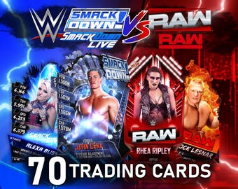 70 Official WWE &quot;SMACKDOWN vs RAW&quot; Collectable Trading Cards