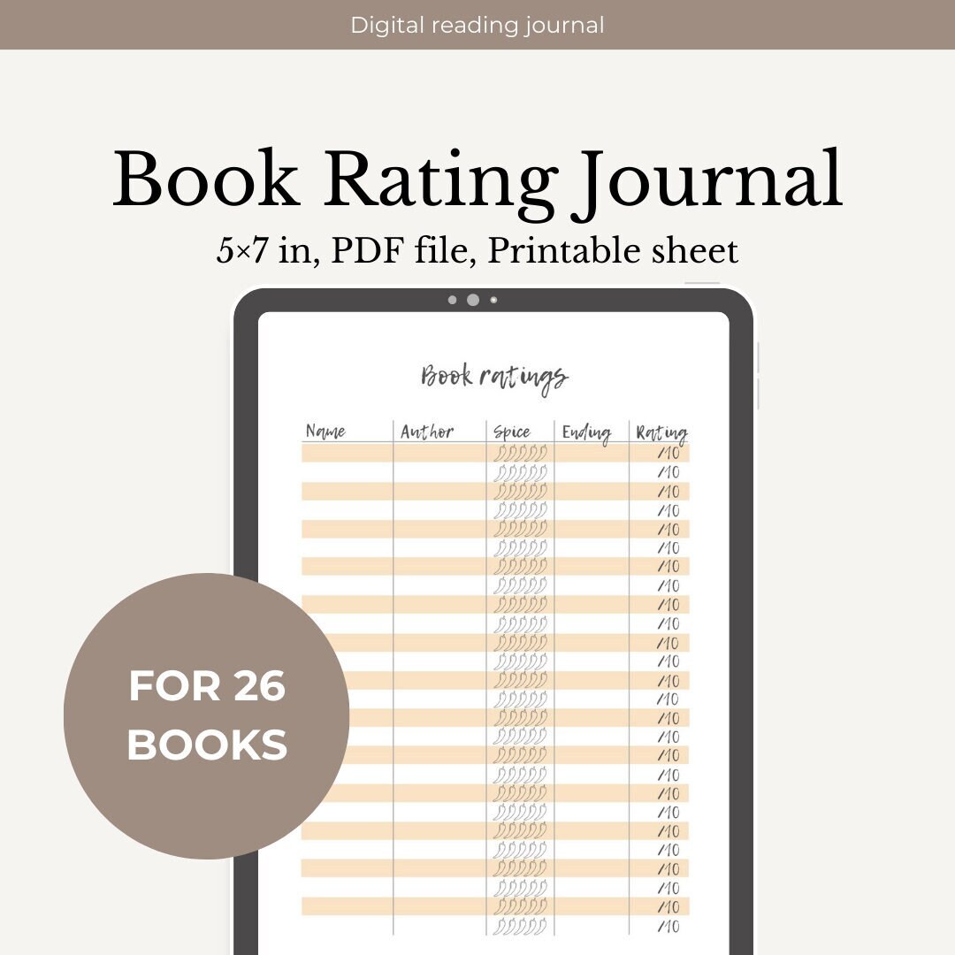 Digital book reading journal, reading experience tracker