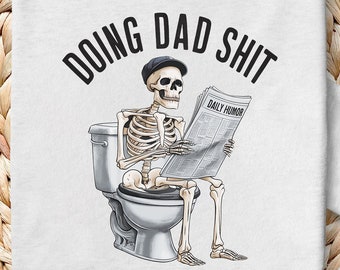 Esqueleto engraçado do Dia dos Pais PNG: Design de camiseta moderna para o pai (download digital)