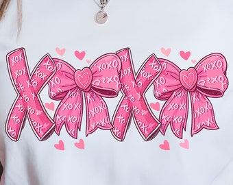 Xoxo Coquette PNG: Heart Bows, Pink Valentine (Digital Download)