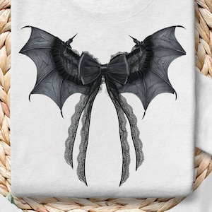 Halloween Bat Gothic Kokietka kokarda png, retro halloween png, trendy png, Gothic png, czarna kokarda png, miękka dziewczyna png, Gothic png, Bat png