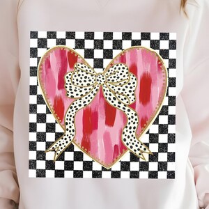 Retro geruit hart png, Valentijnsdag png, Valentijnsdag sublimatie png, hart png, trendy retro V-day png, liefde png