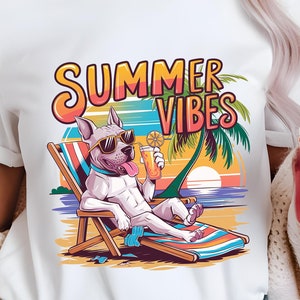 Summer Vibes Chill Dog PNG, chemise d'été PNG, Clipart été, Bonjour l'été PNG, dessins de l'été PNG, Summer Vibes Png, Funny Summer Png