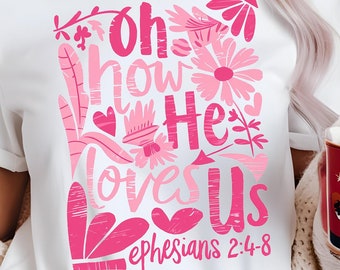 Boho Christian Valentine PNG: Floral Bible Verse (Digital Download)