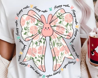 Bunny Coquette Easter PNG: Floral Bow Clipart (Digital Download)