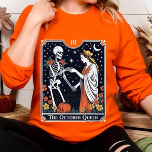 Vintage carte de tarot d'Halloween Png, ambiance d'automne Png, noeud fantôme coquette, Halloween drôle Png, automne preppy, design automne confortable