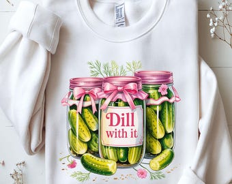 Dill With It Pickle PNG: Funny Summer Clipart (Digital Download, Commercial Use OK