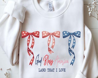 Coquette God Bless America PNG: 4th of July American Flag (Digital Download)
