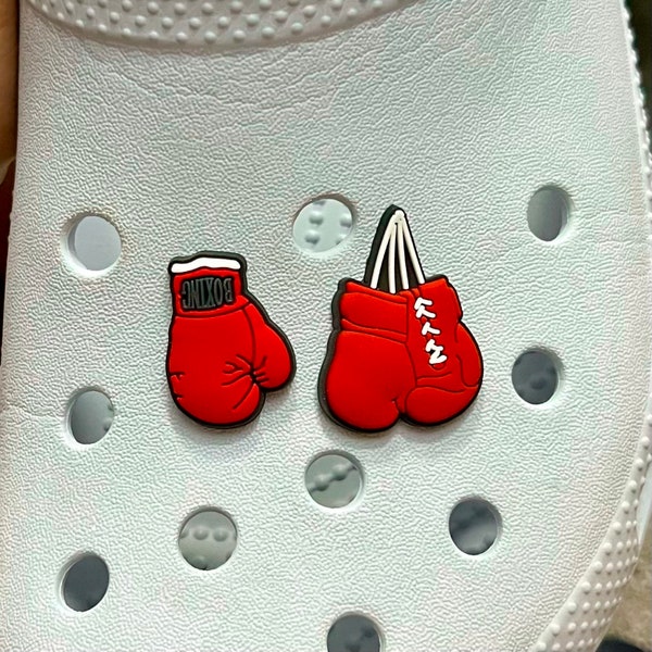 Boxing Gloves Clogs Charms - Red Gloves Sports Men Women Shoe Charms - Adult Teen Kids Small Gifts