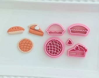 Cortadores de arcilla polimérica con forma de pastel de calabaza / Materiales para la elaboración de joyas de otoño