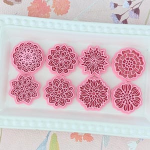 Mandala Flower Circle Polymer Clay Cutter Sculpting Tools Earrings Jewelry Making Embossing Mold Craft