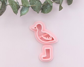 Goose with Rain Boots Polymer Clay Cutters Sculpting Tools Earrings Jewelry Making Embossing Mold Craft Supplies Farm Animal Duck