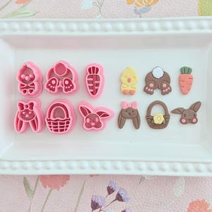 Easter V2 Polymer Clay Cutters | Bunny, Chick, Carrot, Basket & Bow