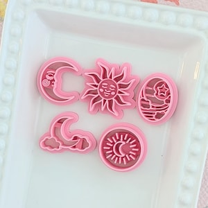 Boho Celestial Polymer Clay Cutters Sun Moon Star Jewelry Making Tools