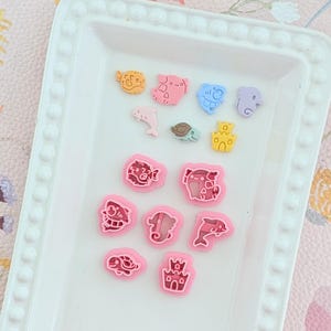 Sea Animal Studs Polymer Clay Cutters: Turtle, Axolotl, Shark, Seahorse, Dolphin, Puff Fish, Sandcastle