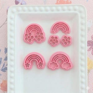 Rainbow Clouds Stars Flowers Polymer Clay Cutters Celestial Sky Jewelry Making Tools
