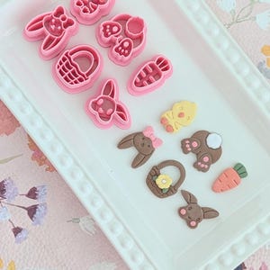 Easter V2 Polymer Clay Cutters | Bunny, Chick, Carrot, Basket & Bow image 3