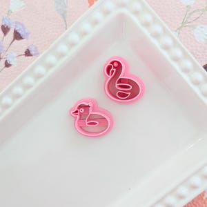 Pool Toy Flamingo & Duck Polymer Clay Cutters - Summer Jewelry Making
