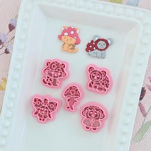 Pilz Tiere Polymer Clay Cutters Woodland Freunde Schmuckherstellung Werkzeuge Häschen Marienkäfer Koala Katze