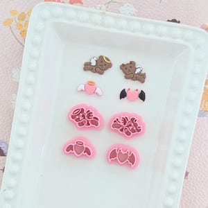 Angel and Devil Polymer Clay Cutters | Bear and Heart Set