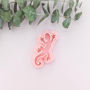 Summer Lizard Polymer Clay Cutter: Reptile Gecko Jewelry Making Mold
