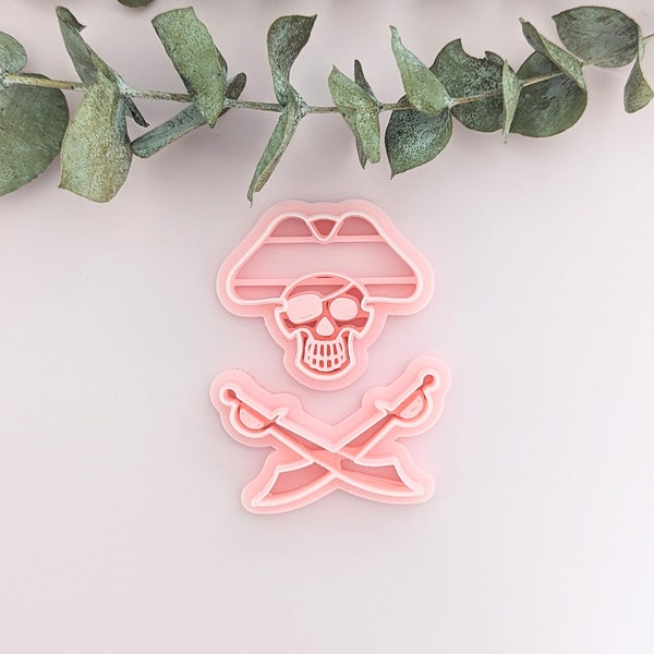 Pirate Skull and Sabre Sword Polymer Clay Cutters Sculpting Tools Earrings Jewelry Making Embossing Mold Craft Supplies